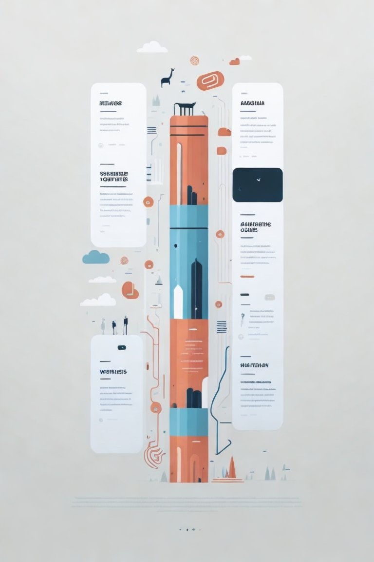 Leanardo.ai prompt == A minimalist, flat design of a website homepage, with each content pillar represented by a unique shape.